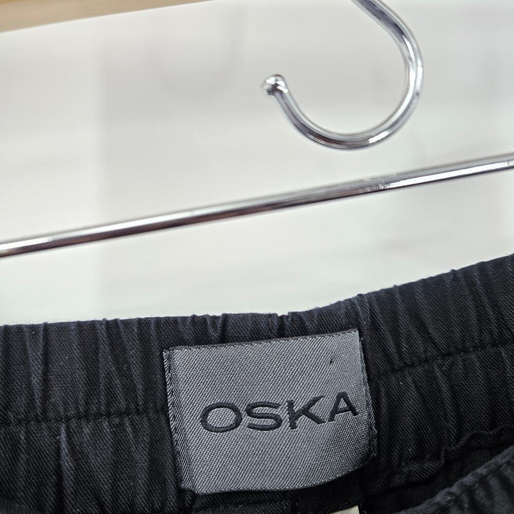 Oska Wide Leg Palazzo Pants Black Womens High Waisted Barrel Elastic Waist Sz 4 - Picture 2 of 5